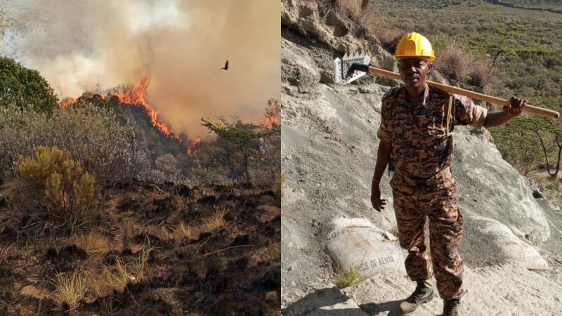 Fire ravaged a part of Mt Longonot National Park.